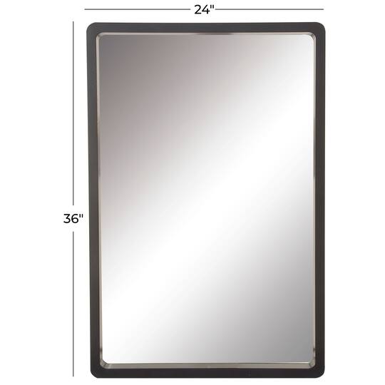 36" Black Contemporary Wood Wall Mirror